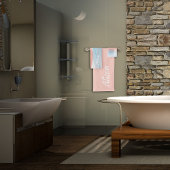 Blass rosa blauer abstrakter Name Badhandtuch Set