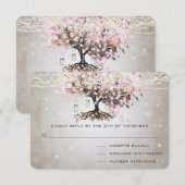 Blass rosa Herzleaf Wedding RSVP Karte (Vorne/Hinten)