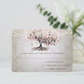 Blass rosa Herzleaf Wedding RSVP Karte (Stehend Vorderseite)