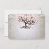 Blass rosa Herzleaf Wedding RSVP Karte (Rückseite)
