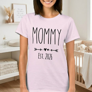 Blass Rosa Mutti Jahr Hoch Schriftzug Design T-Shirt