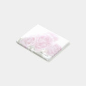 Blaß - rosa Pfingstrosen verblassen Post-it Klebezettel (angewinkelt)