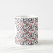 Blass rotes Blumenmuster Kaffeetasse (Mittel)