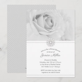 Blass Schwarz und Weiß Rose Bridal Dusche Einladun