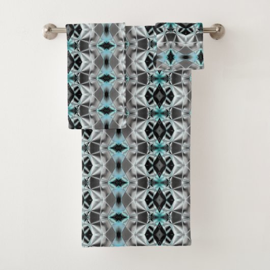 Blass-Silber-Blau-Beziehung im virtuellen Stil Badhandtuch Set (Insitu)