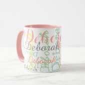 Blass Soft Colors Name Patches auf Blush Pink Tasse (Vorderseite Links)
