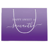 Blass to Royal Lila Elegant Script Signature Name Große Geschenktüte (Vorderseite)