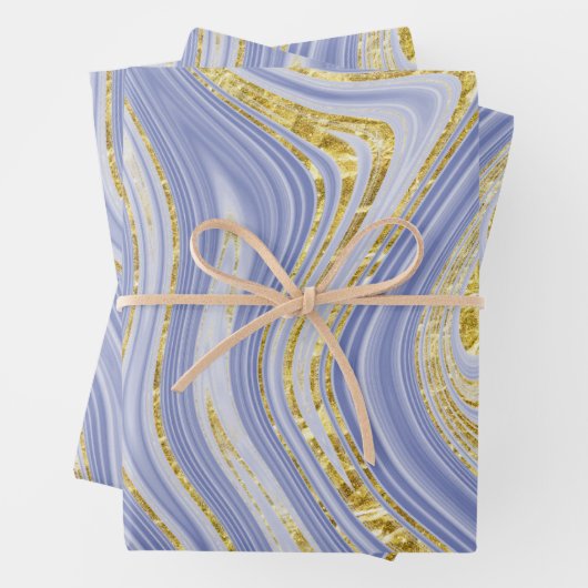 Blass und goldfarbener Marmorlook Geschenkpapier Set (Beispiel)