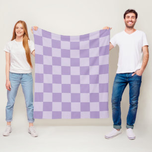 Blass und Pastell Violett Monochrome Kariert Fleecedecke
