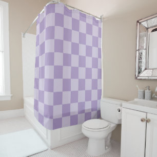 Blass und Pastell Violett Monochrome Karos Duschvorhang