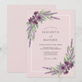 Blaßamethyst-Sprig-Eukalyptus-Hochzeit Einladung (Vorne/Hinten)