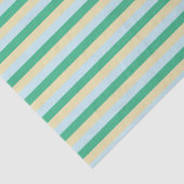 Blassblau, Aqua Green und Beige Streifen Seidenpapier (Ausschnitt)