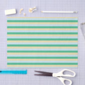 Blassblau, Aqua Green und Beige Streifen Seidenpapier (Handwerk)
