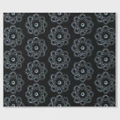 Blassblau auf schwarzen Atom-Symbolen Geschenkpapier (Flach)