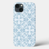 Blassblau Damask Case-Mate iPhone Hülle (Rückseite)