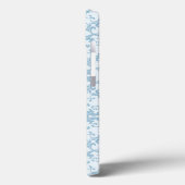 Blassblau Damask Case-Mate iPhone Hülle (Rückseite / Links)