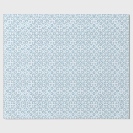 Blassblau Damask Geschenkpapier (Flach)