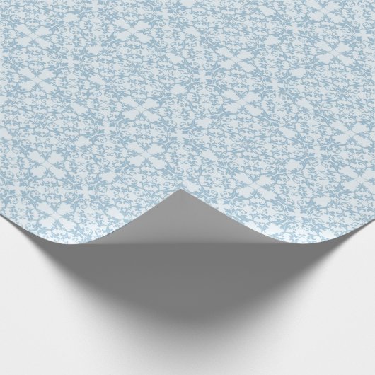 Blassblau Damask Geschenkpapier (Ecke)