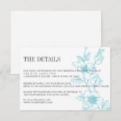 Blassblau | Magnolische Blume Bloom | HochzeitsrSV RSVP Karte (Vorne/Hinten)