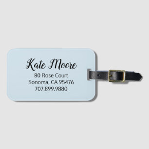 Blassblau mit Name Gepäckanhänger