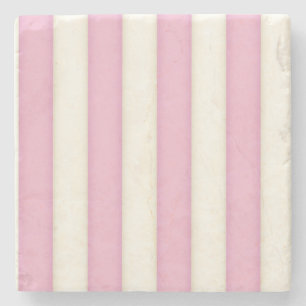 Blassblau und Elfenbeinstreifen Steinuntersetzer