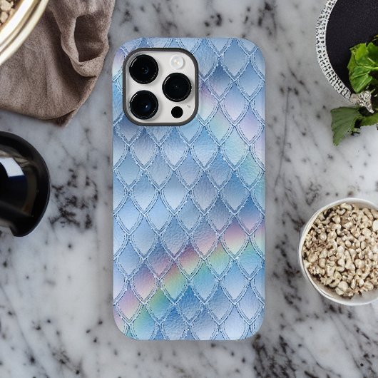 Blassblau und Regenbogen Dragon Scale Fantasy Patt Case-Mate iPhone Hülle