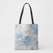 Blassblau und weiß floral tasche (Vorderseite)