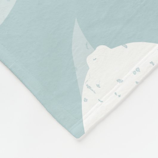 Blassblau und weiß Manta Ray und Stingray Fleecedecke (Ecke)