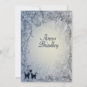 Blassblau Vintag Shabby Garden Hochzeit Einladung (Rückseite)