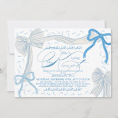Blassblaue Bögen Sie bindet das Brautparty des Kno Einladung (Vorderseite)