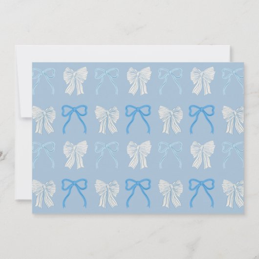 Blassblaue Bögen Sie bindet das Brautparty des Kno Einladung (Rückseite)