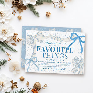 Blassblaue Bows Lieblings-Things-Feier Einladung