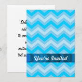 Blassblaue Chevronen Einladung (Vorne/Hinten)