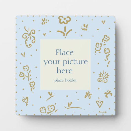 Blassblaue Flechtplakette aus Foto Fotoplatte (Vorderseite)