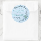 Blassblaue, florale Handwerkskraft Runder Aufkleber (Tasche)