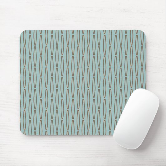 Blassblaue geometrische Wiederholung Mousepad (Mit Mouse)