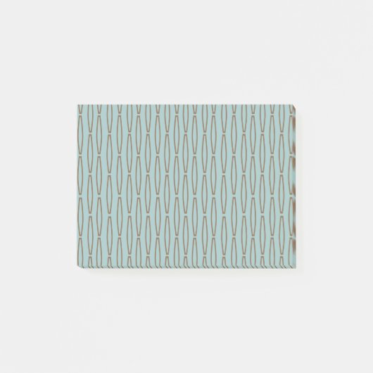 Blassblaue geometrische Wiederholung Post-it Klebezettel (Vorderseite)