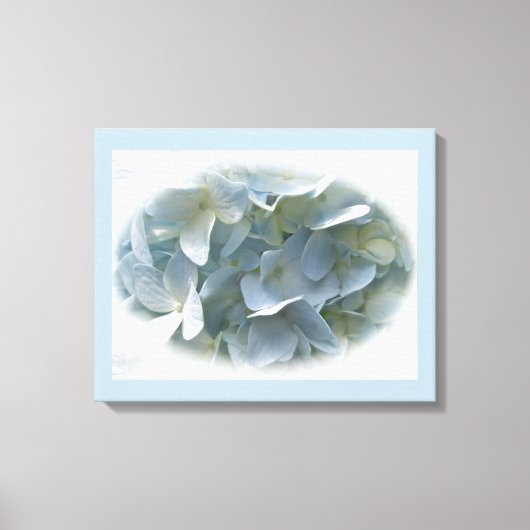 Blassblaue Hydrangea-Blume Leinwanddruck (Vorderseite)