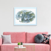 Blassblaue Hydrangea-Blume Leinwanddruck (Insitu (Wohnzimmer))