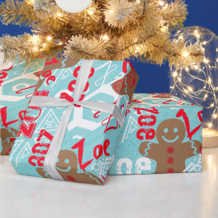 Blassblaue Lebkuchen-Persönliche Geschenkverpackun Geschenkpapier