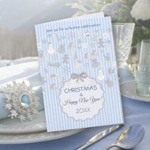 Blassblaue Pastellstreifen Whimsical Weihnachten S