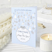 Blassblaue Pastellstreifen Whimsical Weihnachten S Einladung