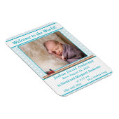 Blassblaue Polka-Dot Baby Boy Geburtsankündigung Magnet (Rechte Seite)