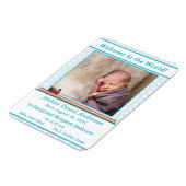 Blassblaue Polka-Dot Baby Boy Geburtsankündigung Magnet (Linke Seite)