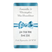 Blassblaue Satinband Bugweinflasche (Vorne)