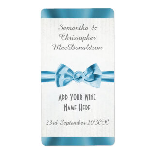 Blassblaue Satinband Bugweinflasche