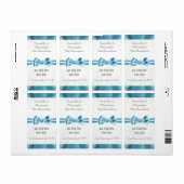 Blassblaue Satinband Bugweinflasche (Vorne)