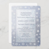 Blassblaue Schneeflocken Elegante Weihnachten Einladung (Vorne/Hinten)