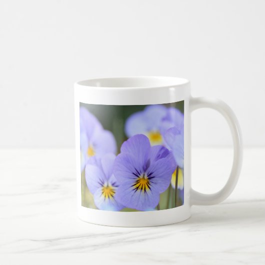 Blassblaue Stiefmütterchen Kaffeetasse (Rechts)