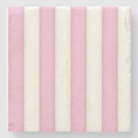 Blassblaue und Elfenbeinstreifen Steinuntersetzer (Vorderseite)